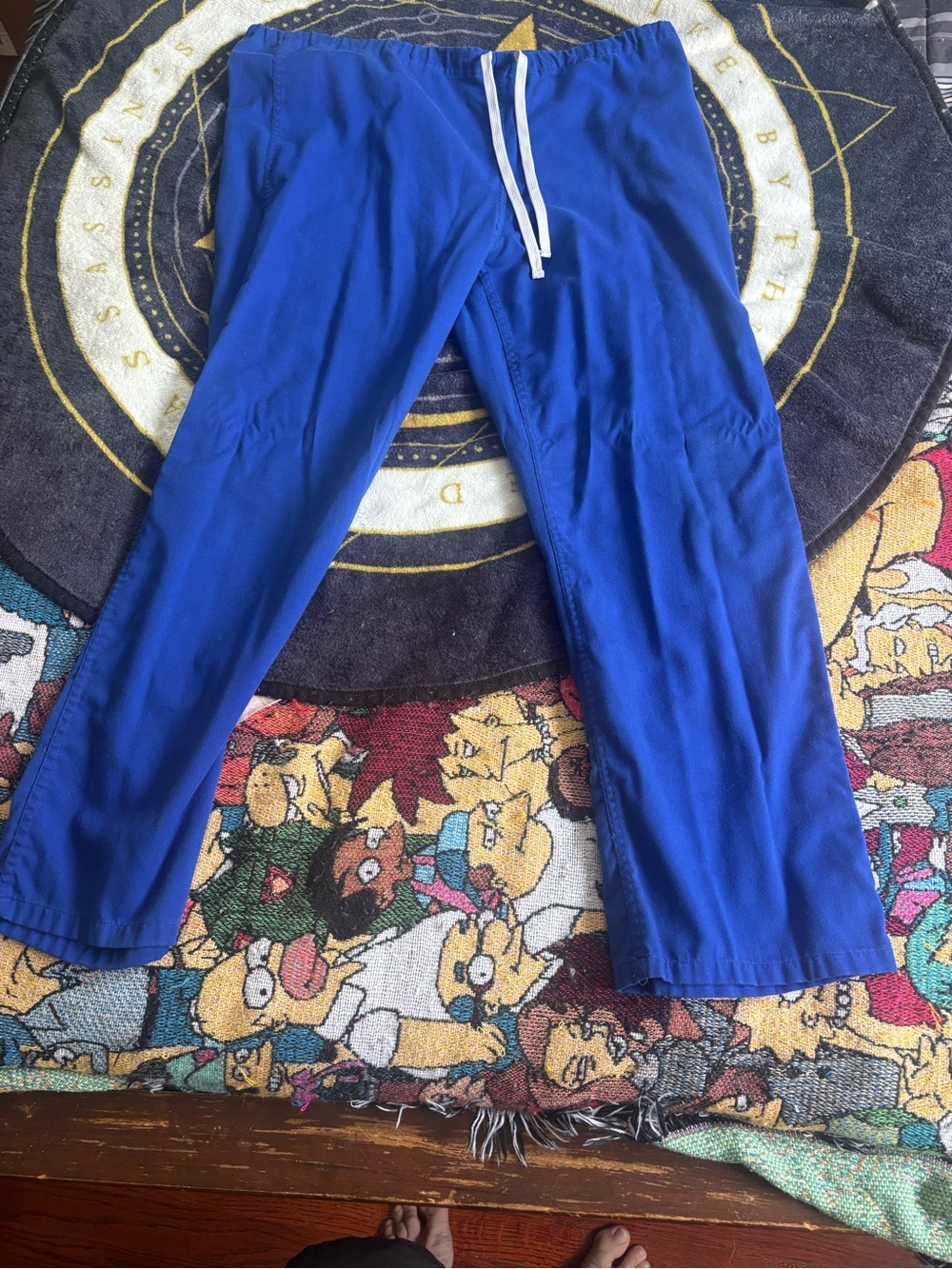 Men's Blue Drawstring Scrub pants